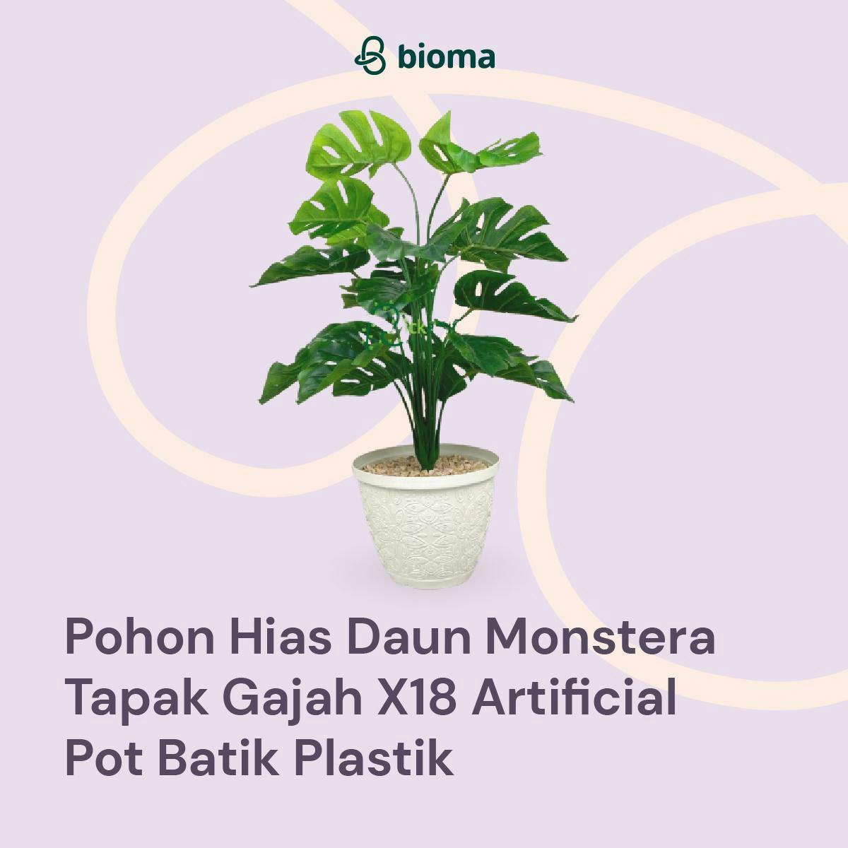 Image 371 Pohon Hias Daun Monstera Tapak Gajah X18 Artificial Pot Batik Plastik