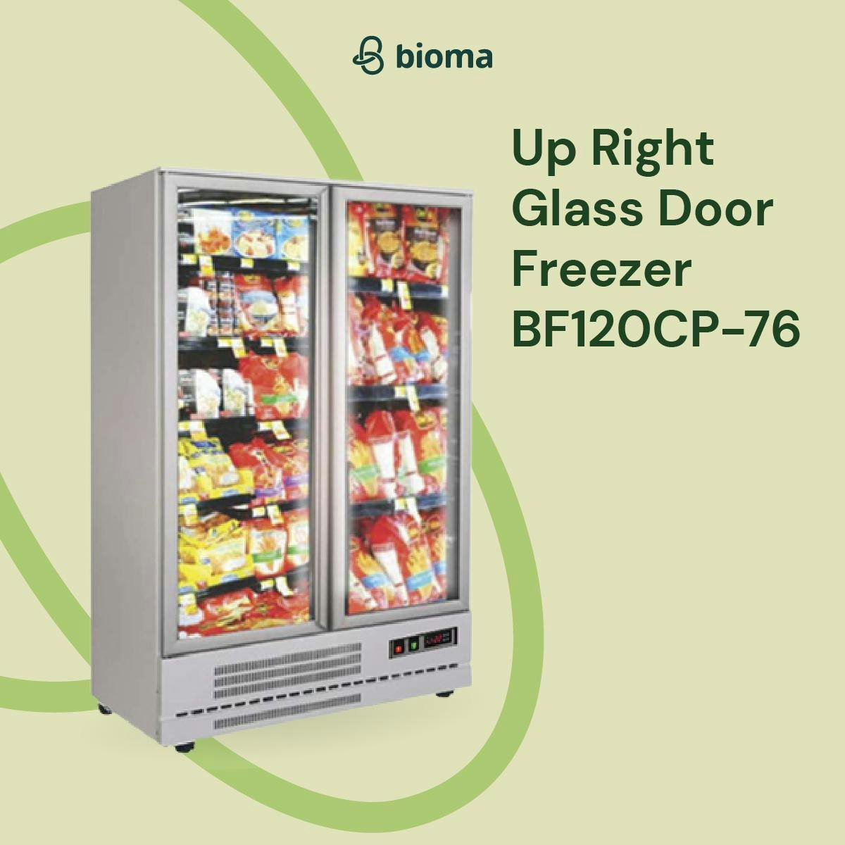 Up Right Glass Door Freezer BF120CP-76