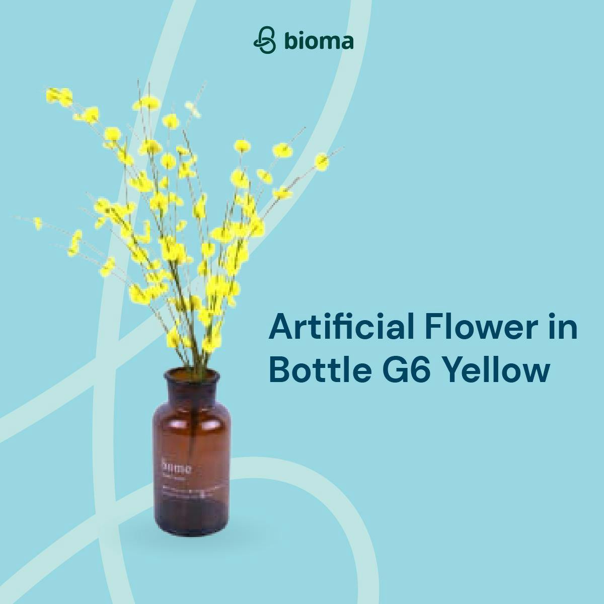 Artificial Flower in Bottle G6 Yellow