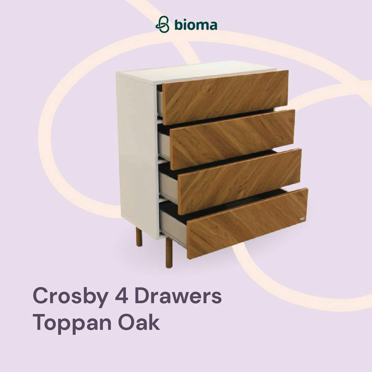 Crosby 4 Drawers Toppan Oak
