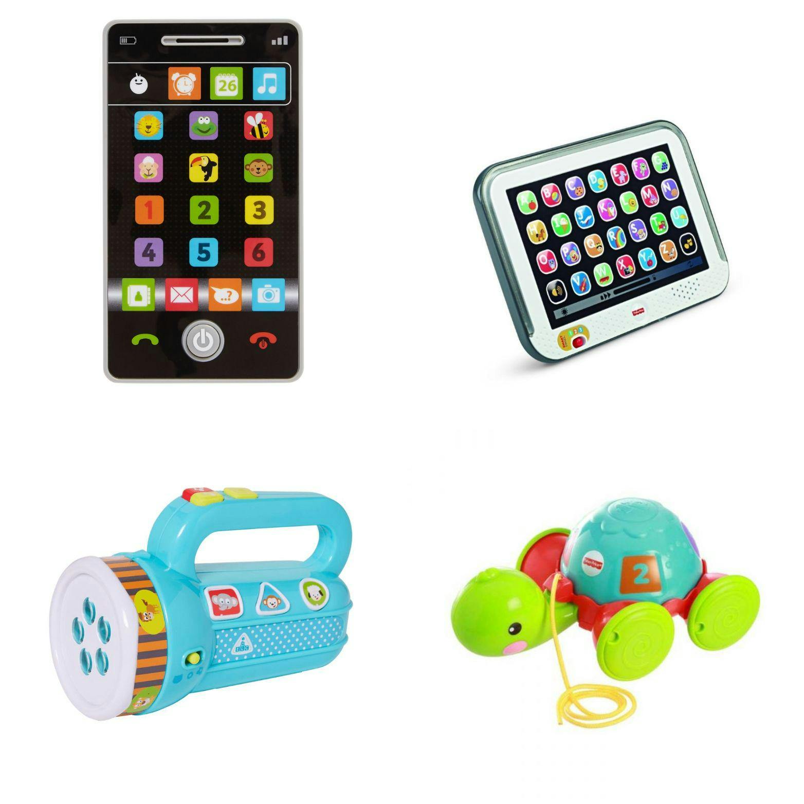 Image 6499 of Toys 13 : ELC Little Learning Phone, ELC My First Torch, Fisher Price Laugh & Learn Smart Stages Tablet, Fisher Price Pull Along Turtle