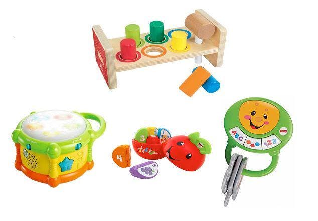 Image 21844 of Toys 23 : Fisher Price Laugh & Learn Learning Keys, Fisher Price Laugh & Learn Learning Happy Apple, Leapfrog Learn & Groove : Color Play Drum, dan ELC Wooden Hammer Bench