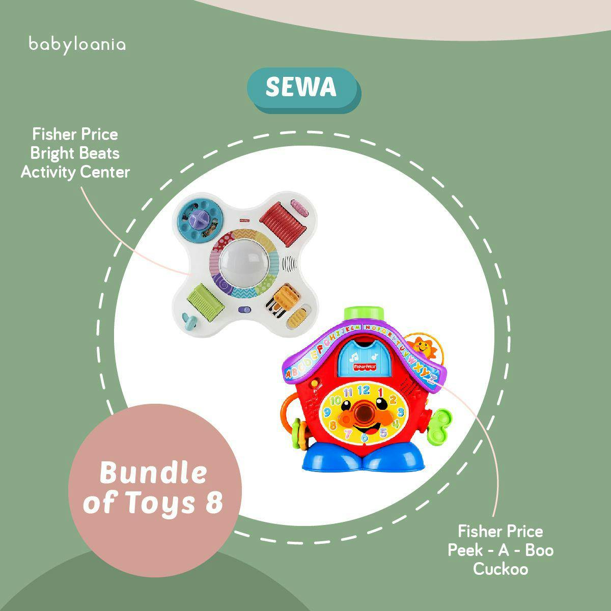 Bundle of Toys 8 (Fisher-Price® Bright Beats Activity Center + Fisher Price Peek - A - Boo Cuckoo)