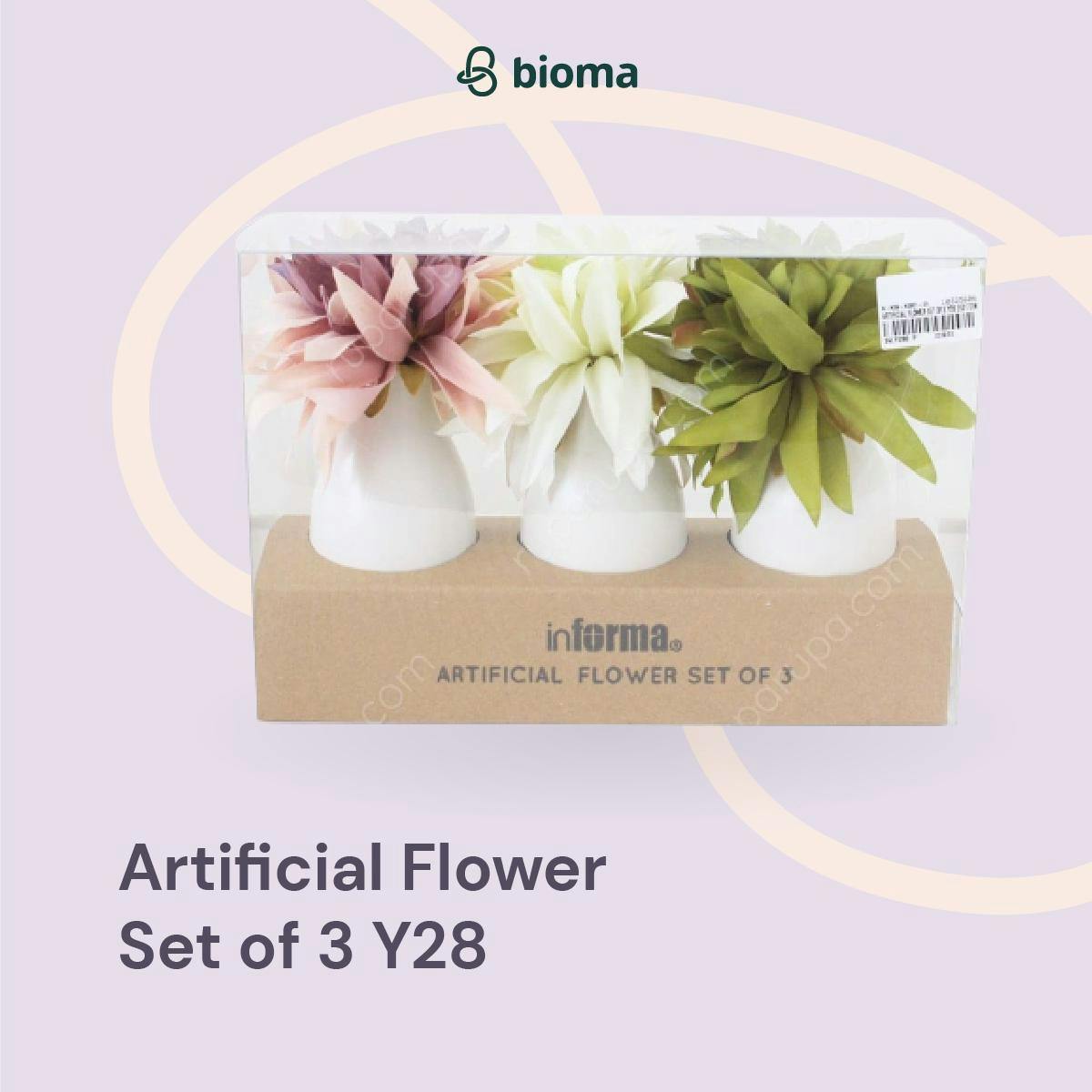 Artificial Flower Set of 3 Y28