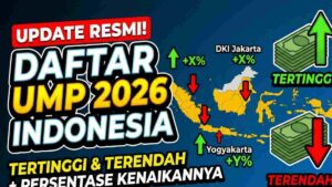 Update Resmi! Daftar Daerah dengan UMP Tertinggi dan Terendah di Indonesia Tahun 2026 dan Persentase Kenaikannya